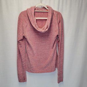 Athleta Women's Medium Pullover Shirt Top Funnel Neck Pink